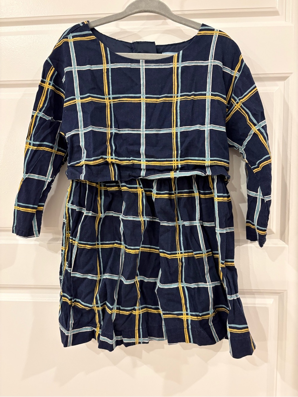 Baby Gap Girl’s Navy Plaid Long-Sleeve Kids Dress Size 3T